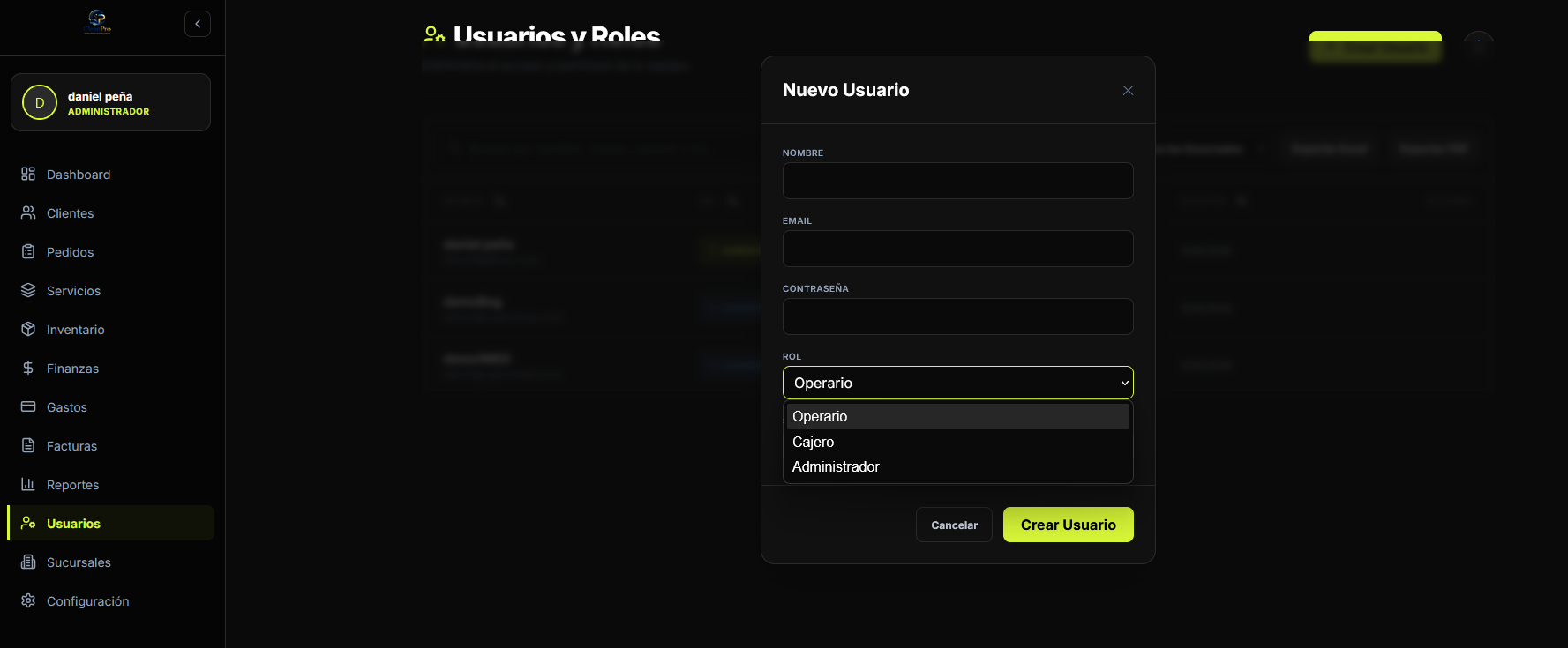 Pantallazo del Dashboard 8